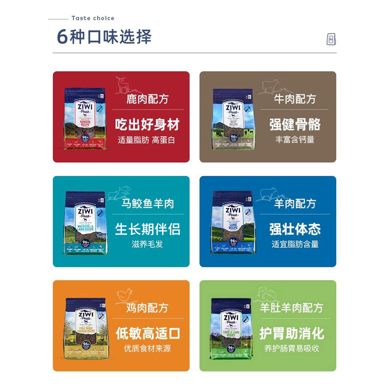 ZIWI滋益巅峰风干无谷鸡肉狗粮1kg成狗幼狗全阶段进口通用型主粮