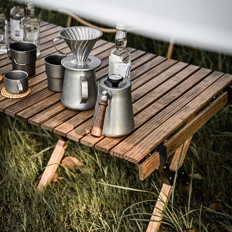 洛克猩球 户外露营便携90实木蛋卷桌(加强款)Furniture折叠桌椅RATA007