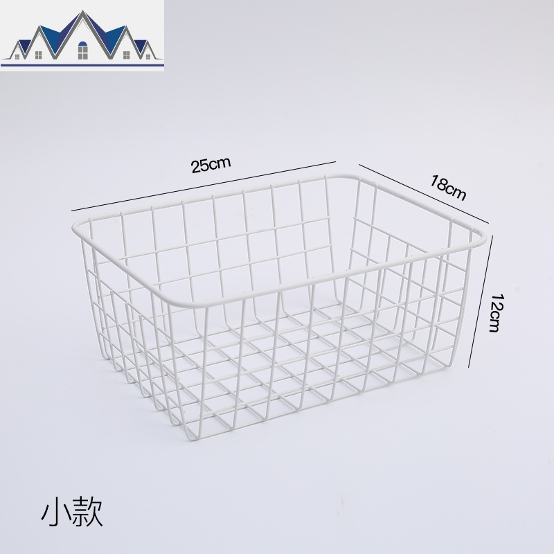 北欧日式铁艺收纳篮浴室收纳厨房水果储物筐桌面杂物化妆品收纳盒 三维工匠高清大图