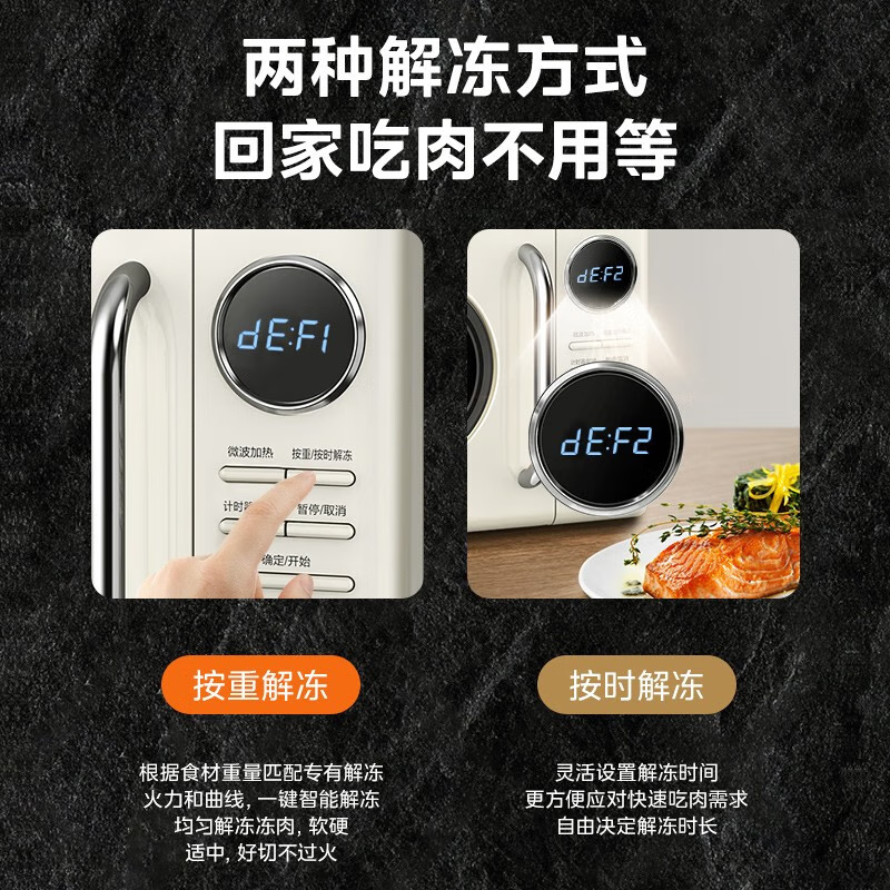 美的(Midea)复古微波炉 小型迷你 家用20L 简单旋钮操控 易清洁加热速度快 M2F礼包款 20L