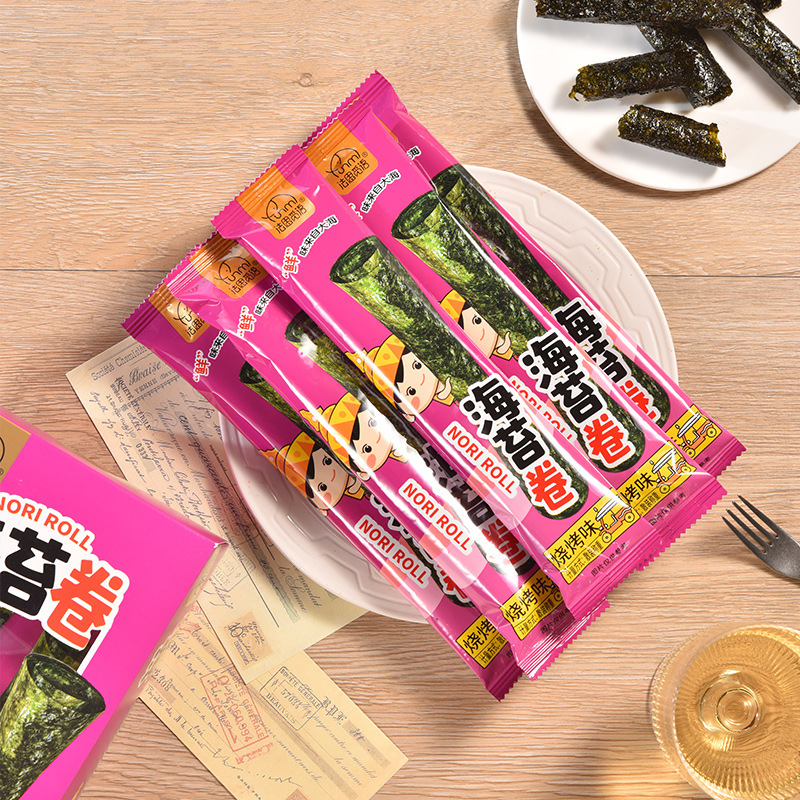 法思觅语 香辣味海苔卷 2盒 盒装经典香脆海苔卷原味香辣味即食休闲零食官方正品高清大图