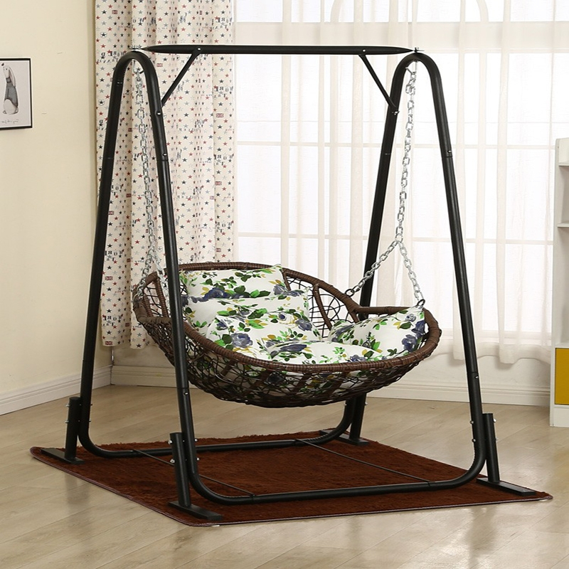 闪电客吊篮藤椅单人儿童秋千室内外家用摇椅阳台吊兰鸟巢摇篮椅千秋