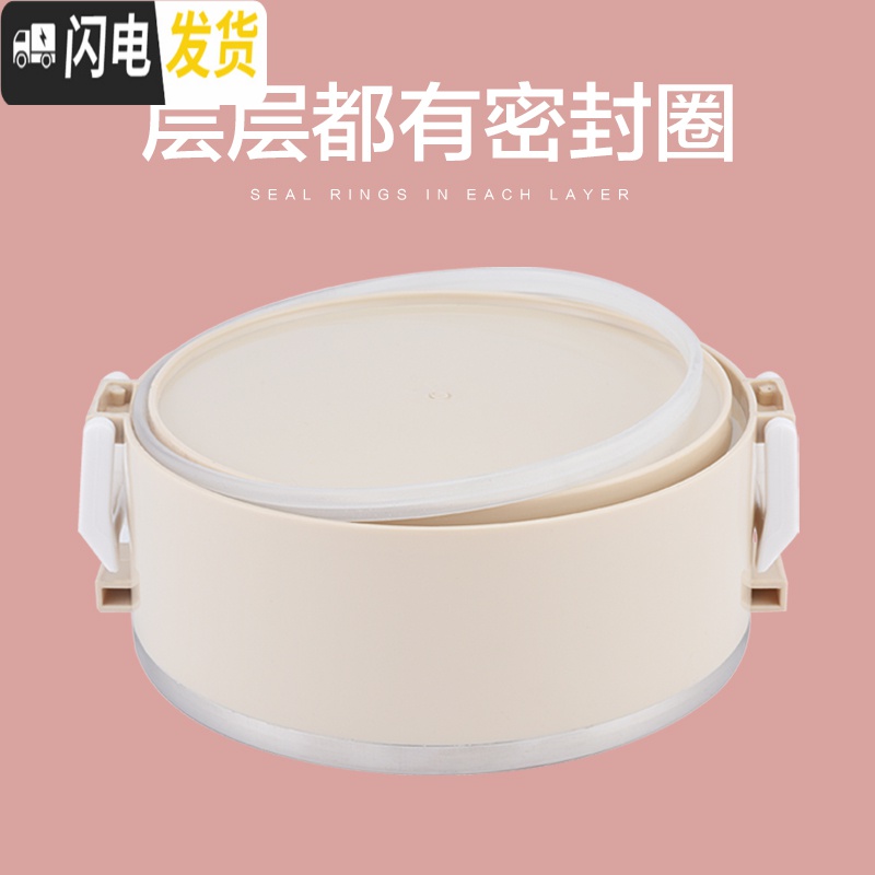 三维工匠饭盒保温分层便携多层成人保温桶便当盒上班族1人不锈钢餐盒手提 尊贵版混色2层款1.4(含保温袋+304钢餐具)高清大图