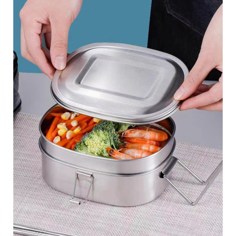 艾博菲ibf双层饭盒餐盒便当盒304不锈钢17213475cm