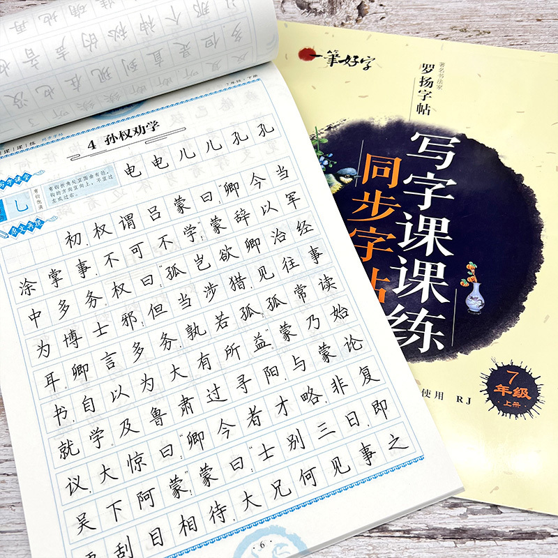英语课课练同步字帖 3年级下册 [正版]罗扬字帖课堂笔记天天练练字帖人教版同步字帖一课一练硬笔钢笔临摹一二三四五六七八