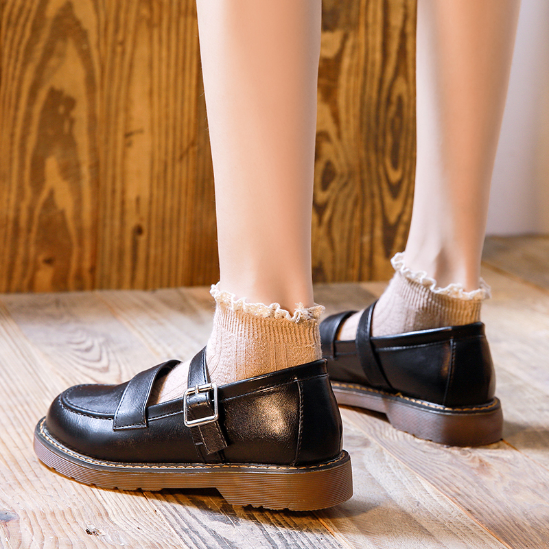 枫述夏季小皮鞋女学生学院风jk制服鞋一字扣软妹日系复古玛丽珍鞋