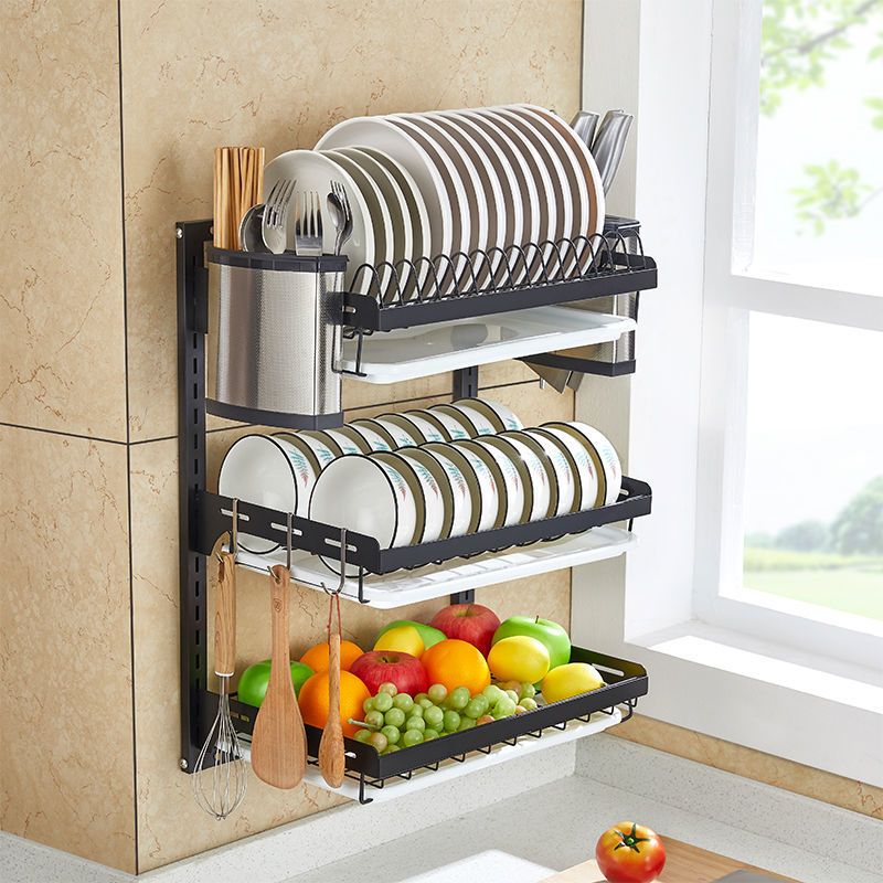 厨房置物架调料晾碗碟沥水架不锈钢厨房用品酱油瓶收纳架免打孔