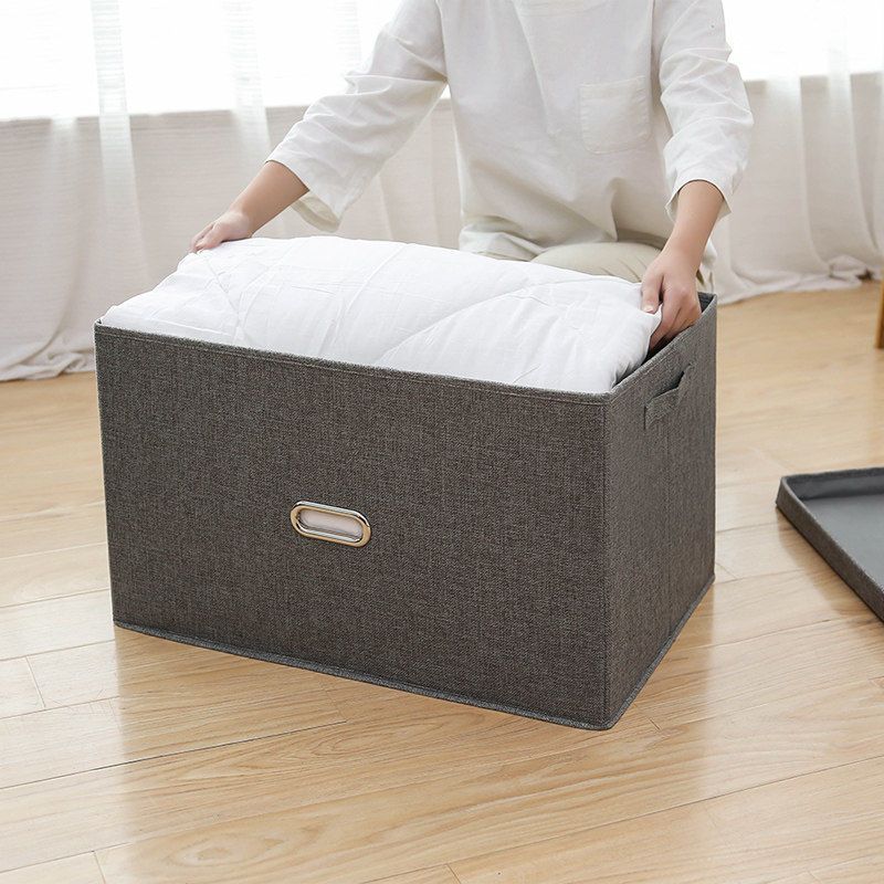 家用特大号可折叠棉麻收纳箱衣服收纳布艺储物箱书籍玩具收纳箱大