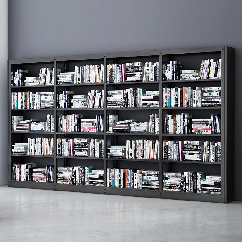 慧采云 钢制书架学校图书馆书店书籍室阅览室单面书架资料架一列四组五层高清大图