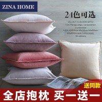 ZINA HOME色天鹅绒沙抱枕北欧简约现代靠垫床头抱枕套定制