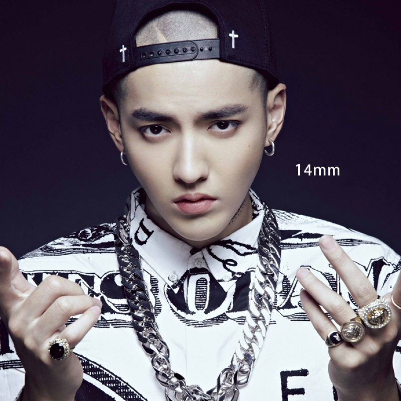 925纯银耳环情侣gd权志龙美伢艾克里里同款韩国加粗圆圈耳钉包邮送女