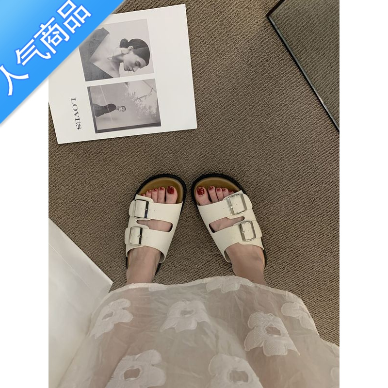 SUNTEK厚底勃肯拖鞋女夏季外穿2023新款沙滩凉鞋复古网红超火韩版凉拖鞋