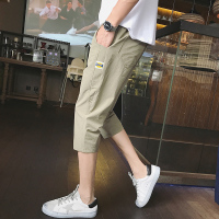 七分裤男2018夏款休闲中裤男士韩版bf男裤子日韩风时尚修身7分裤