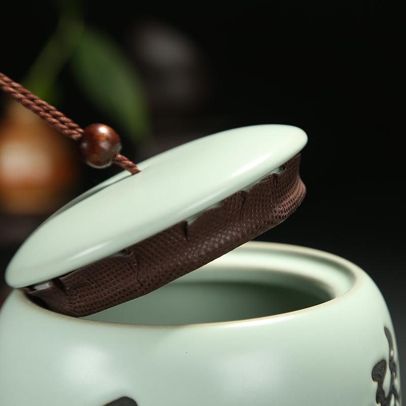 美帮汇汝窑茶叶罐 开片茶叶罐 陶瓷大号茶叶罐子 茶叶桶 普洱茶罐高清大图