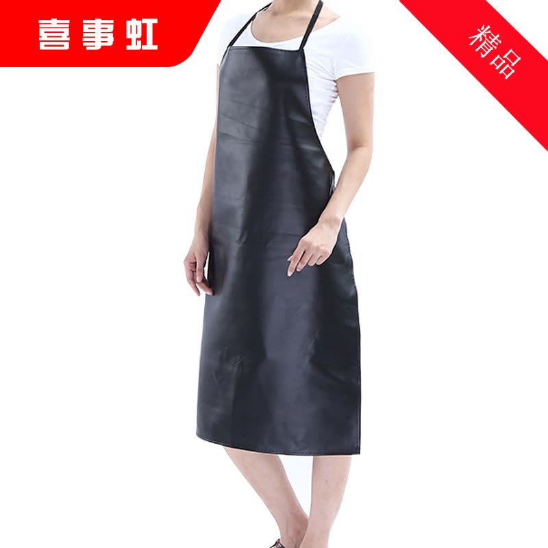 喜事虹 黑色防水pu皮革围裙 无袖均码 件图片