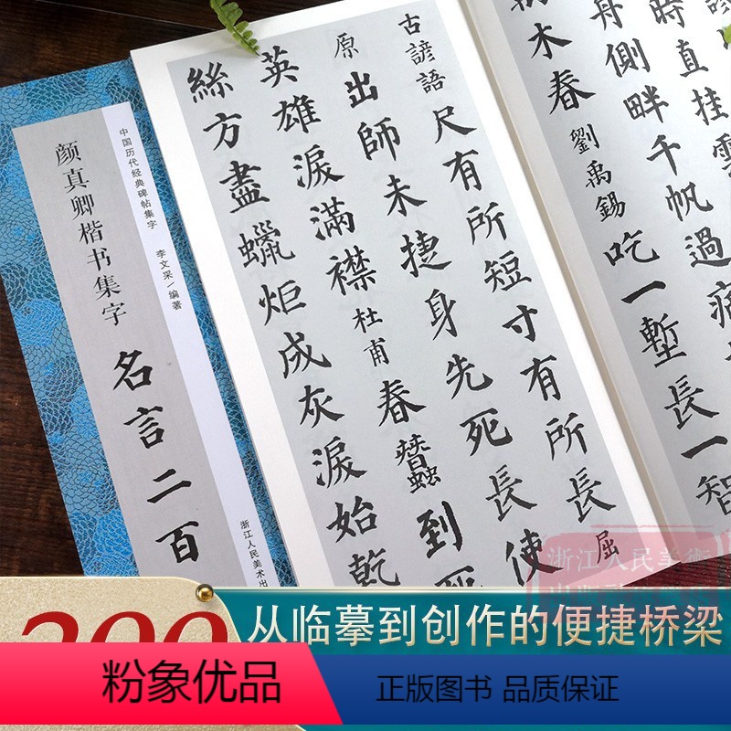 颜真卿楷书集字名言200句 【正版】书法集字唐诗宋词一百首春联古文箴言名言成语 颜真卿欧阳询赵孟俯智永楷书千字文曹全碑隶