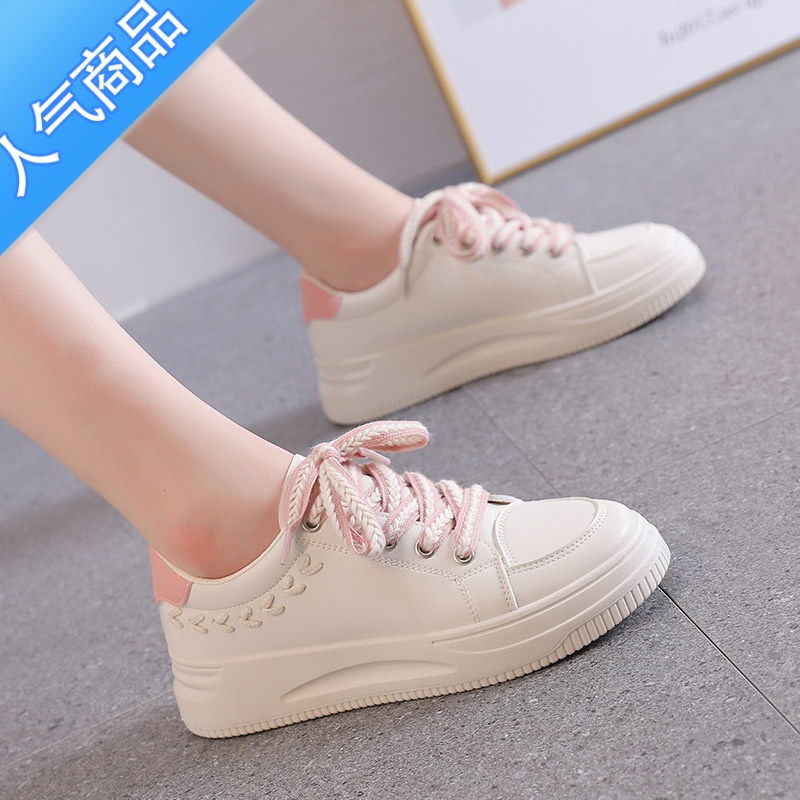 SUNTEK麦穗小白鞋女2023秋季新款学生百搭鞋子女ins潮春秋休闲运动板鞋高清大图