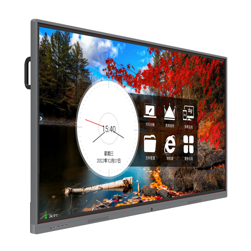 钮鹿客/NEWCLOD YZ98 98英寸教学会议平板触摸一体机4K高清 双系统 I7/8G/256G 带移动支架高清大图