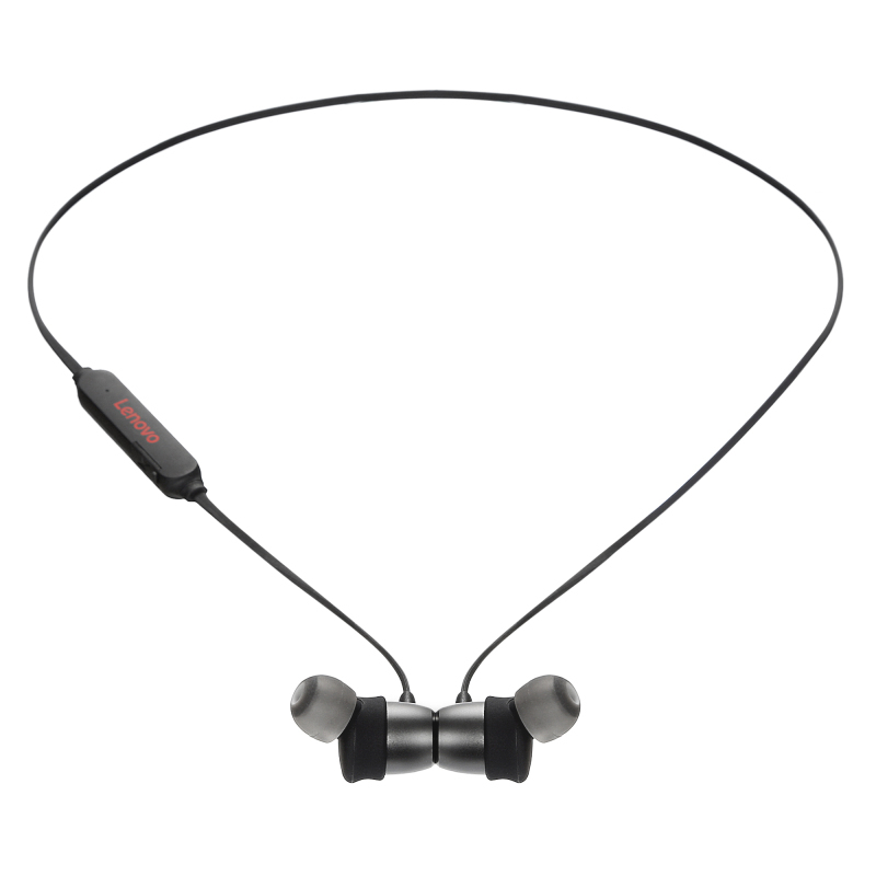 联想(Lenovo)蓝牙耳机 X1运动挂脖 黑色 IPX5级防水汗 入耳式蓝牙5.0耳塞 隔音降噪环绕立体声好音质