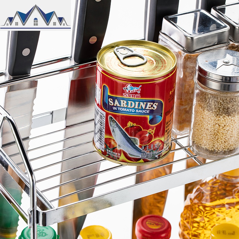 双层调味料架子厨房用品置物架两层调料盒调味瓶收纳架家用储物架 三维工匠高清大图