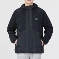 安德玛(Under Armour)男装新款时尚潮流跑步夹克舒适保暖运动休闲连帽外套1373806-001 ZP