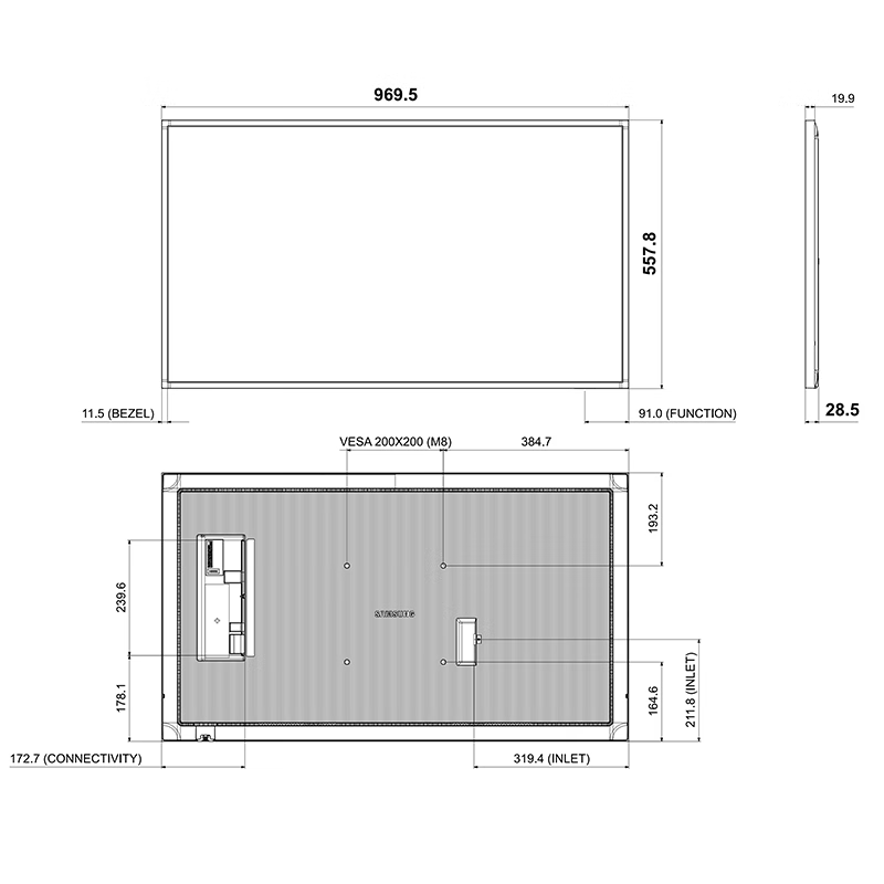 三星(SAMSUNG)QB43C 43英寸4K高清显示器壁挂广告机会议显示屏高清大图