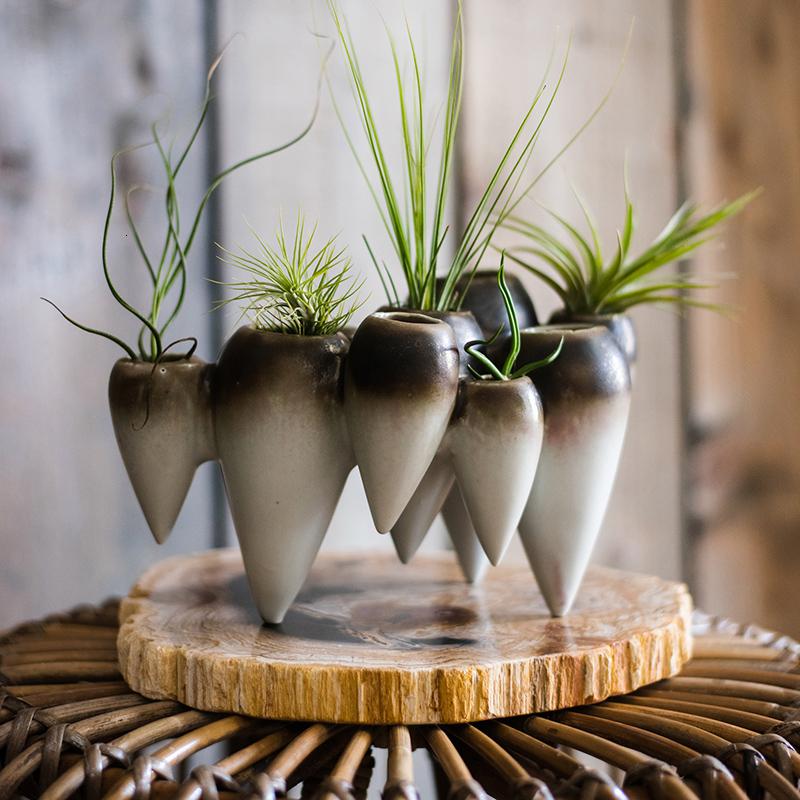 家柏饰(CORATED)悬浮陶瓷花瓶花器花盆水培装饰禅意摆件创意另类现代艺术 多孔花器(悬浮A)高清大图