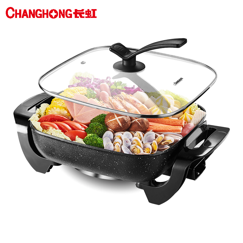 长虹(CHANGHONG)电火锅CHG-50C07 麦饭石多功能电热锅炒锅煎锅 家用学生宿舍电煮锅不粘锅 5升