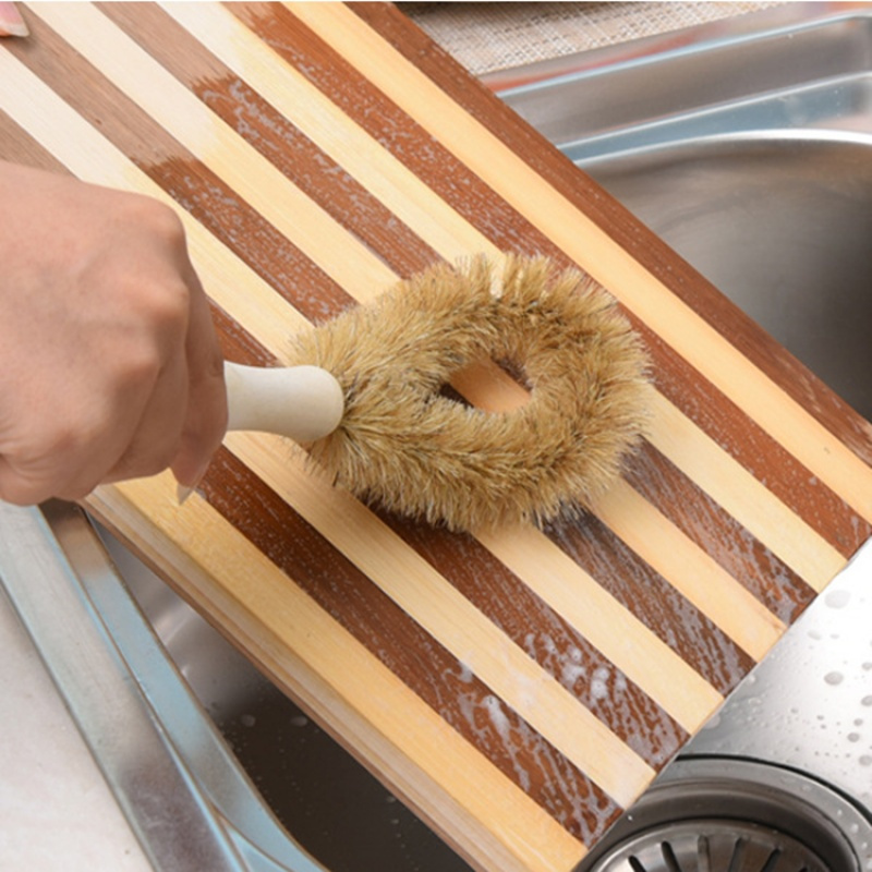 5个装厨房去污长柄锅刷清洁刷洗碗刷不沾油猪鬃带柄刷子