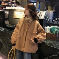 秋冬韩版2021新款学生宽松百搭复古工装加绒加厚长袖棉服外套女装