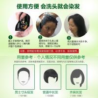 （苏宁精选）一支黑纯植物洗水小包袋装一洗黑洗水纯植物黑色染剂自然黑染膏清水黑 自然黑(5袋*25)定制定金定制定金