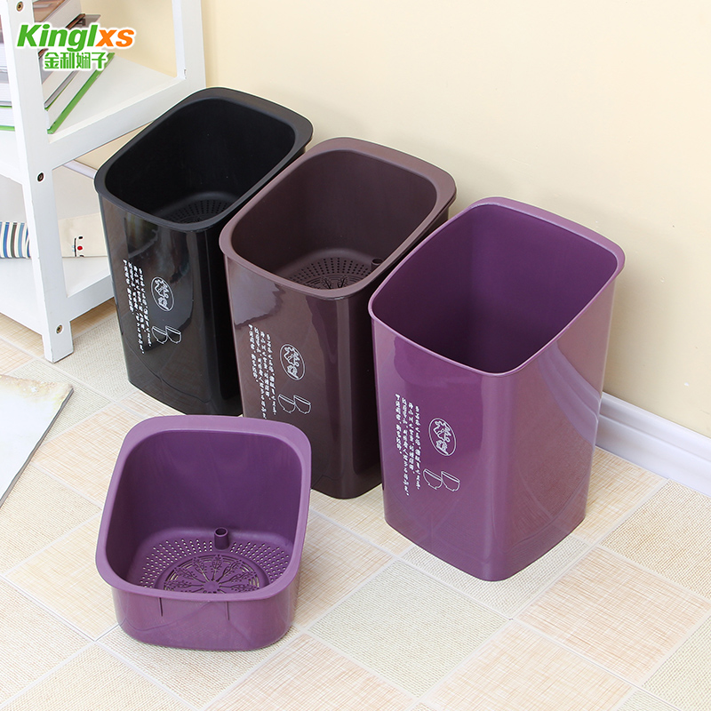 茶渣桶排水桶加厚茶桶家用茶具配件茶叶渣过滤垃圾桶 黑色(大号圆)高清大图