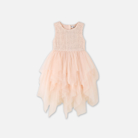 铅笔俱乐部2024秋冬新款女童连衣裙中大童背心公主裙儿童百搭裙子 150cm 浅杏
