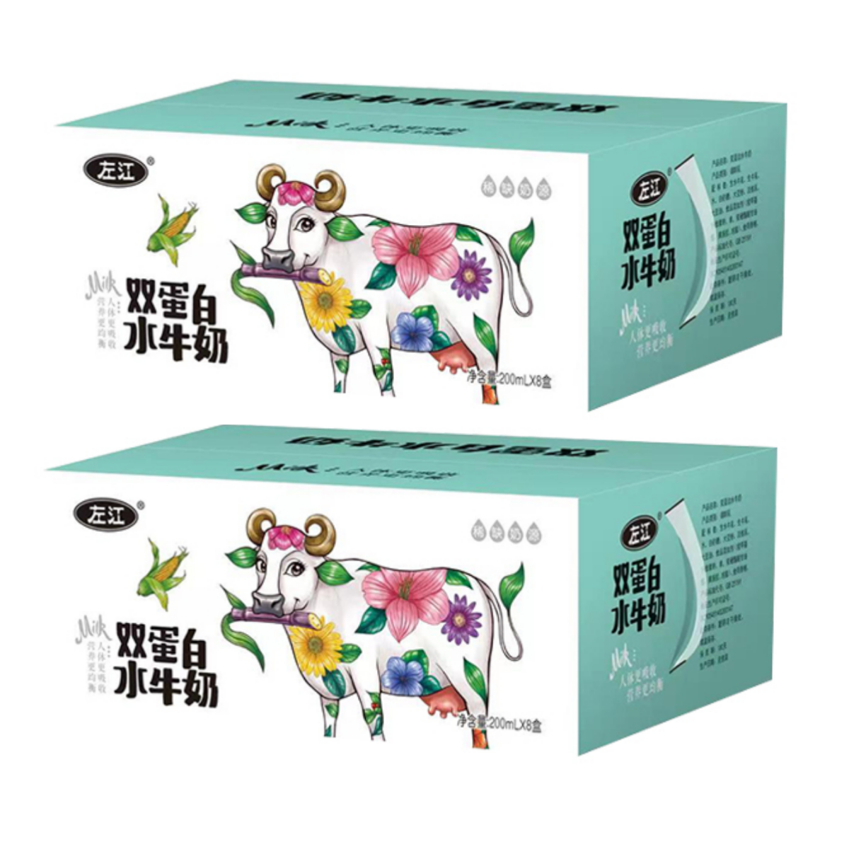 左江双蛋白水牛奶200ml*8盒*2箱 动物蛋白植物蛋白双重营养 豆奶浓郁 奶味醇正 每盒6.2g优质蛋白高清大图