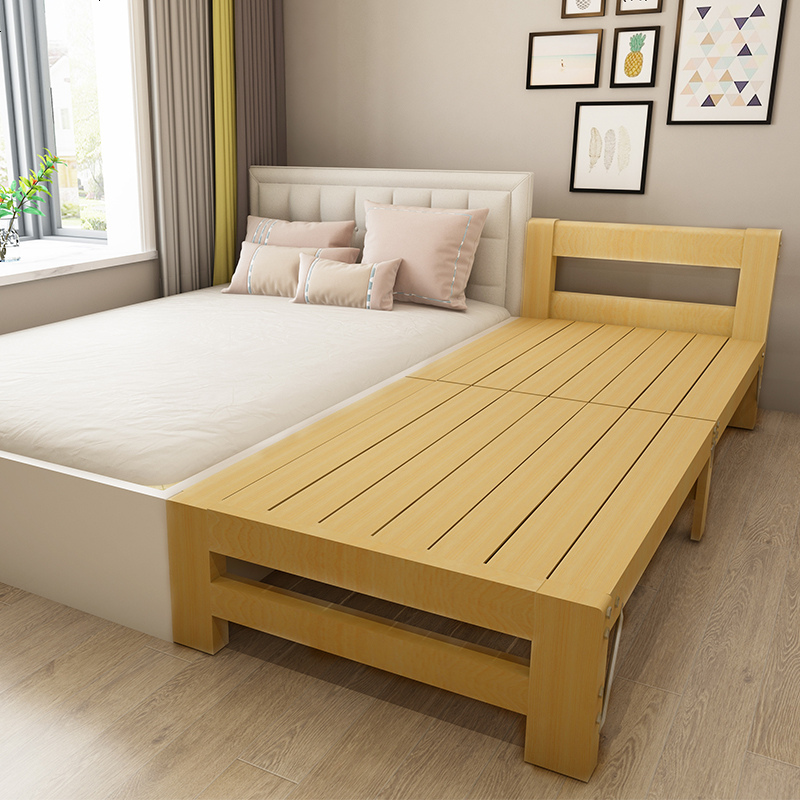 儿童拼接床实木床加宽床边床延边款拼接神器大人简易折叠床单人床