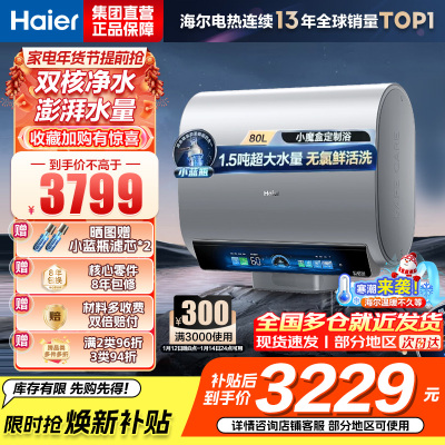 海尔(Haier)3500W变频【3D MAX加热】小魔盒双胆BK7 80L
