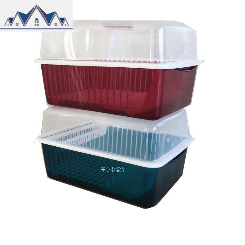 碗柜塑料厨房沥水碗架带盖碗筷餐具收纳盒放碗碟架滴水碗盘置物架_84_412高清大图