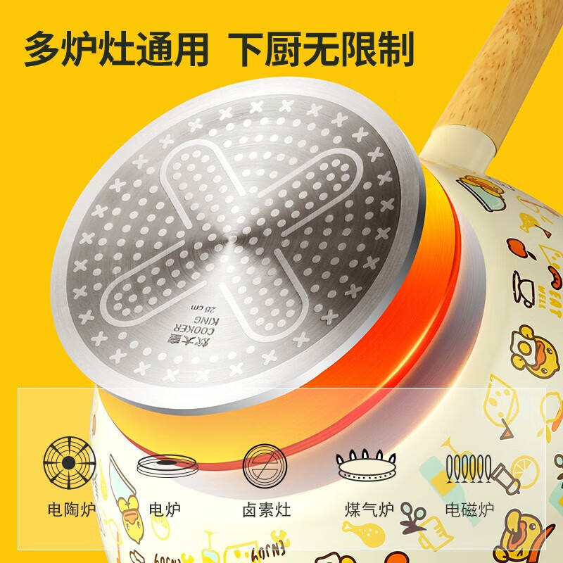 炊大皇(COOKER KING)CG32XHY 炒锅 B.Duck小黄鸭 炒锅 不粘锅 少油烟 32cm高清大图