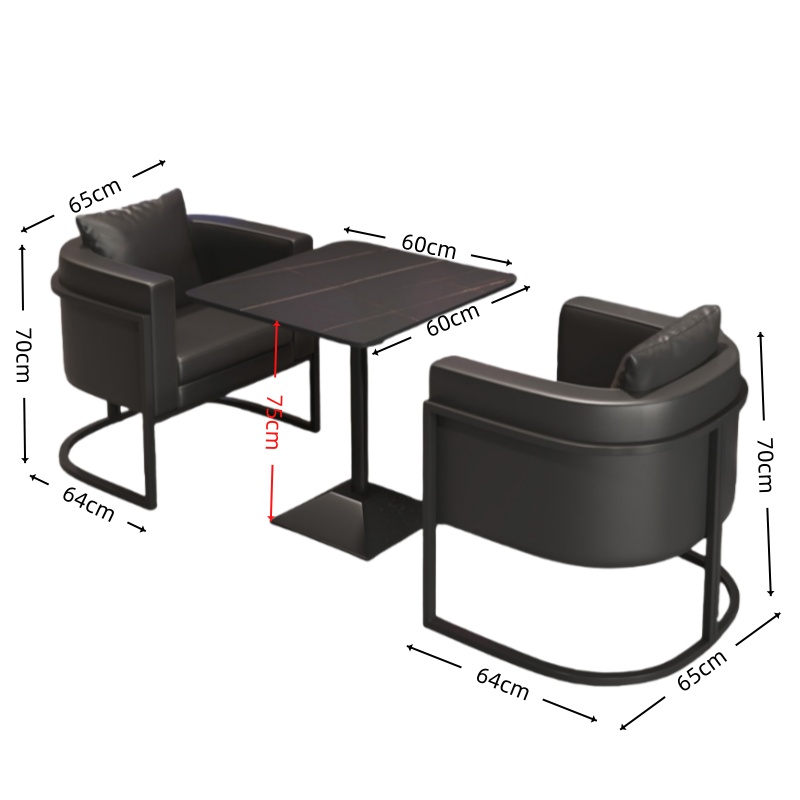 智叶舟洽谈沙发组合单人位*2+方几套高清大图