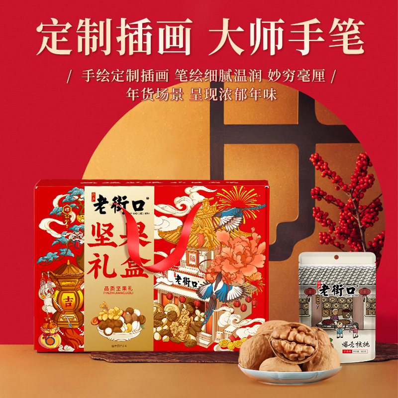 老街口坚果礼盒1240g7款8袋年货礼盒混合坚果送礼零食高清大图