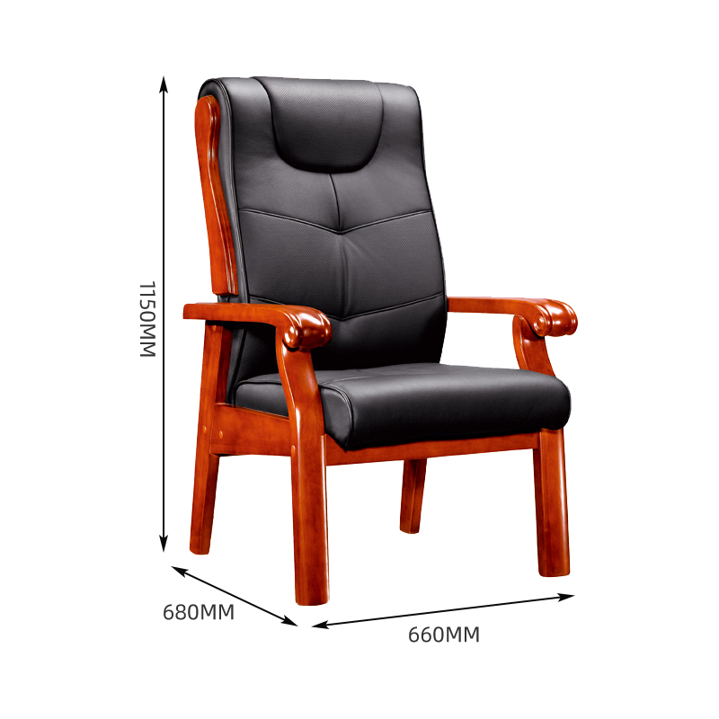 臻远ZY-7650办公会议椅办公皮椅电脑椅 黑色西皮高清大图