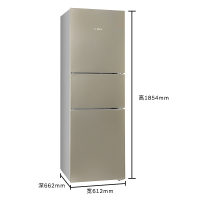 博世(BOSCH)KGU28A2Q0C 274升 混冷无霜 零度保鲜 LED内显 家用三门冰箱