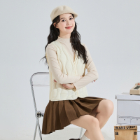 唐狮2024冬装新款女士轻薄羽绒服背心V领净色短款冬季短款洋气_53211 M 米白