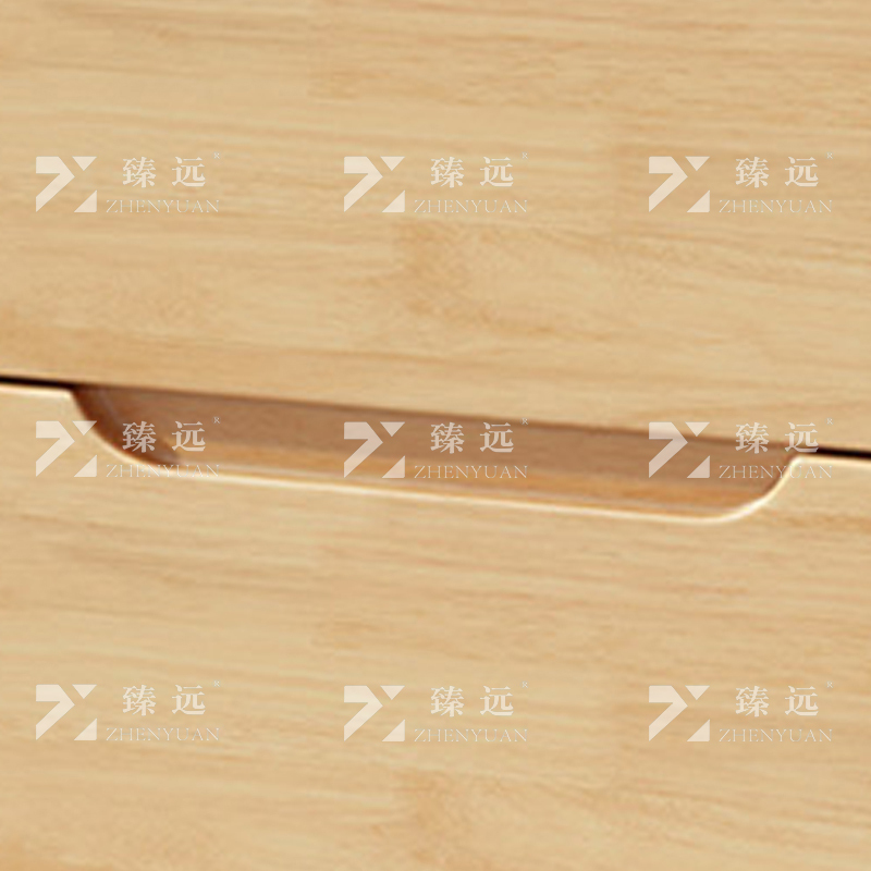 臻远 ZY4030702 实木床头柜简约床边柜子收纳柜储物柜 斜脚双抽款
