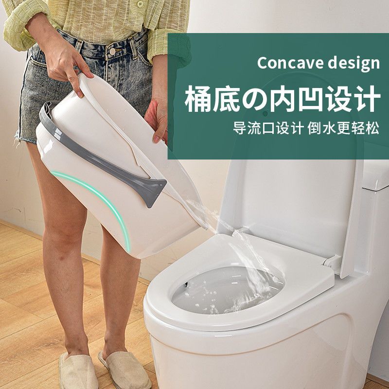 捷佳加厚塑料洗拖把清洁桶加厚加大家用海绵拖把平板拖把清洗桶 北欧米灰色[加强加厚款]
