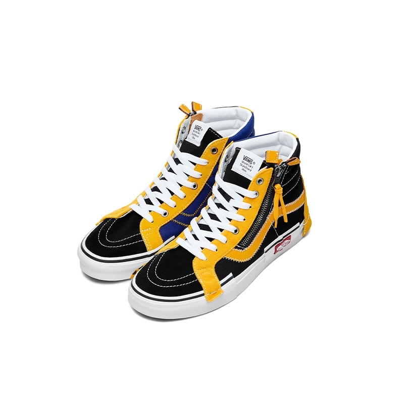 vans休闲鞋范斯姜黄色vans解构小香风男女sk8hi高帮板鞋vn0a3wm15f