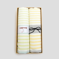 HOYO 布艺横条纯棉樱花礼盒两件套7353