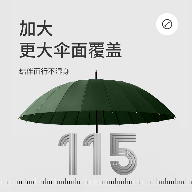 雨伞男女士自动24骨长柄直杆加大加固防台风超大号双人加厚直柄大伞