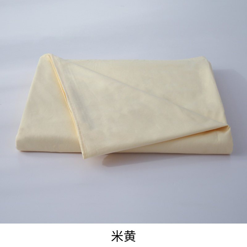 美帮汇保暖床单单件全棉全棉双人宿舍学生单人床酒店被单被罩二件套 米黄 250*270cm+同款枕套一对