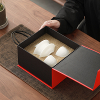 苏氏陶瓷(SUSHI CERAMICS)三才盖碗德化白瓷功夫茶具泡茶碗羊脂玉薄胎送两功夫茶杯礼盒装